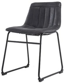 Cadeira Brenda Assento Courino Preto com Base Aco Preto - 53160 Sun House