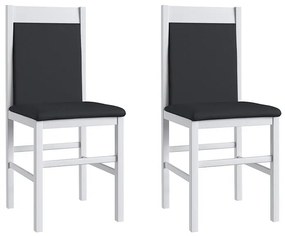 Conjunto Completo Jantar Cozinha Mesa Elástica 6 Cadeiras Branco/Preto