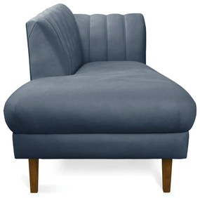 Divã Recife Suede 165 cm Pés Chanfrado Castanho - D'Rossi - Azul Marinho