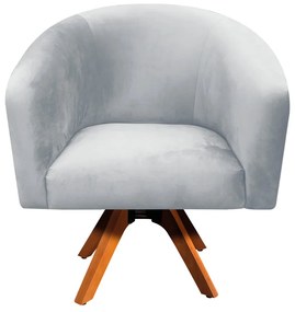Poltrona Decorativa Giratória MM30 Stella Suede Cinza D03 - D'Rossi