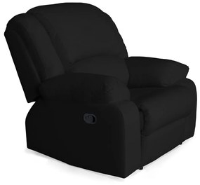 Poltrona Decorativa Magnum Reclinável Manual Courino Preto
