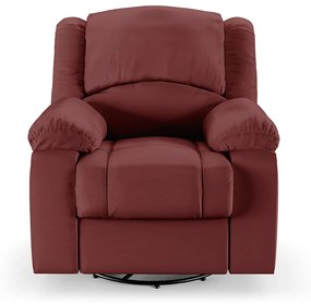 Poltrona do Papai Reclinável Sala de Cinema Madrid Glider Manual Giratória PU Vermelho  G23