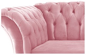 Poltrona Decorativa Chesterfield Sofia Suede Rosa Bebê - ADJ Decor