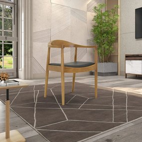 Kit 6 Cadeiras Decorativas Sala e Escritório Colonial Madeira Bege G56 - Gran Belo