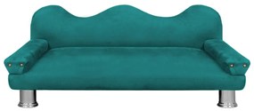 Cama Sofá Pet Meg Para Cães E Gatos Elegante e confortável Suede Azul Tiffany