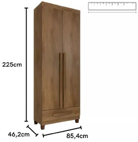 Roupeiro Dubai 2 Portas Cinamomo – RV Móveis