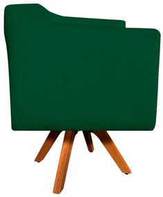 Kit 01 Namoradeira 02 Lugares e 02 Poltronas Giratória Julia Suede Verde com Strass Base Madeira MM30 D'Rossi