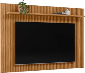 Painel Decorativo Grace 2.0 MDP e MDF TV até 70 Polegadas Ripado Prateleira Nature G77 - Gran Belo