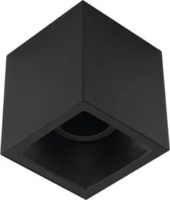 Plafon Sobrepor Aluminio 12Cm Square - PRETO