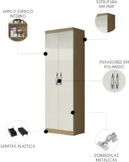 Armário Multiuso Lavanderia 52cm Aspasia Atacama/Off White A15 - Mpoze