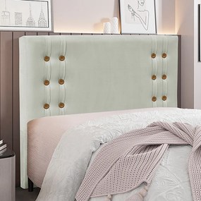Cabeceira Decorativa Casal 1,40M Kors Veludo Prata G63 - Gran Belo
