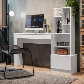 Escrivaninha Office Sara com Estante 149 cm Branco M04 - D'Rossi