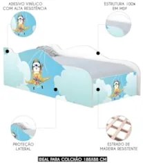 Cama Solteiro Infantil Baixa Para Colchão 188x88cm Aviador K06 - Mpoze