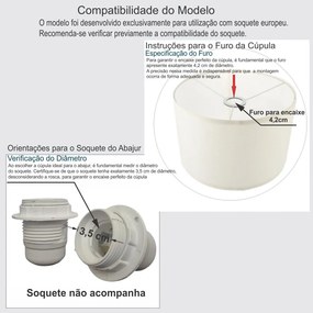 Cúpula Abajur Cilíndrica Cp-8010 Ø25x25cm Rosa Bebê