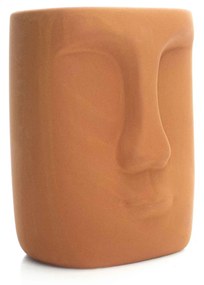 Cachepot Decorativo em Cerâmica Rosto Terracota 17x14 cm - D'Rossi