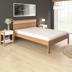 Cama de casal MDP CM8009 Amendoa/Branco G69 - Gran Belo