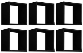 Kit 6 Nichos Organizador 30x30cm Preto G01 - Gran Belo