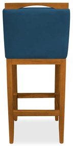 Banqueta Decorativa Elis Veludo Azul Marinho
