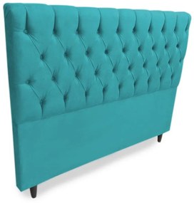 Cabeceira Cama Box Queen 160cm Nicole Capitonê Suede Turqueza - Sheep Estofados - Água
