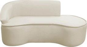 Divã Recamier Curvo Sala de Estar Recepção Marrocos 180cm Lado Direito Bouclé