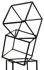 Escultura Decorativa em Metal Preto 23x48x23 cm - D'Rossi