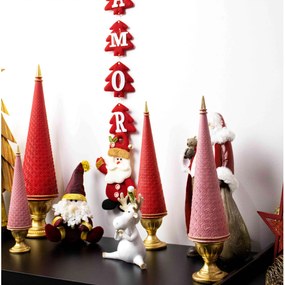 Árvore Decorativa de Natal Em Resina Rosa e Dourado 35 Cm - D'Rossi
