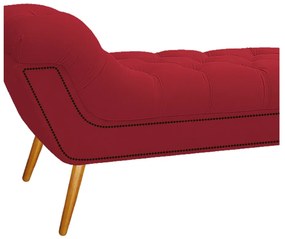 Calçadeira Estofada Veneza 160 cm Queen Size Suede Vermelho - ADJ Decor