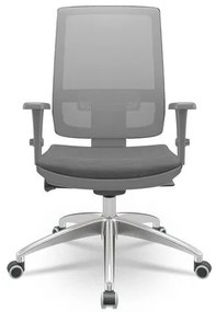 Cadeira Brizza Diretor Grafite Tela Cinza com Assento Poliester Cinza Base Autocompensador Aluminio - 65812 Sun House