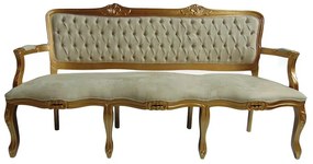 Sofá Namoradeira Luis XV 3 Lugares - Wood Prime 15780 Liso
