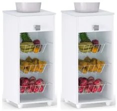Kit 2 Balcões Fruteira 1 Gaveta Monalisa Branco - AJL Móveis