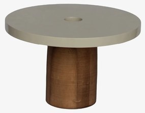 Vaso Bandeja Esfera - Freijó e Off White Alto Brilho