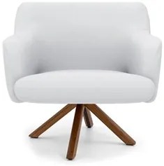 Poltrona Decorativa Giratória Base Giromad Madeira Jade C-12 Corano Br