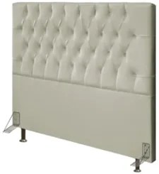 Cabeceira Cama Box Casal King 193cm Diamante Sintético Bege Z51 - Mpoz