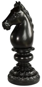 Peça de Tabuleiro Cavalo - Alto Brilho Preto