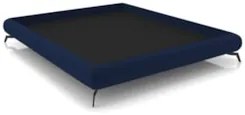 Cama Queen Base Box 158x198cm Pés de Ferro Cold Z37 Veludo Azul - Mpoz
