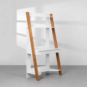 Escrivaninha com Estante Noah Nozes e Branco Fosco – 95cm