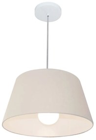 Lustre Pendente Cone Md-4039 Cúpula em Tecido 21/40x30cm Branco - Bivolt