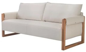 Sofa Trebian Cinza com Pes Madeira Macica Jequitiba 3 Lugares -49496 Sun House