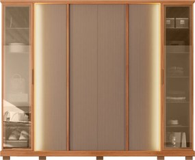 Guarda Roupa Estância Casal Ripado com 6 Portas e 4 Gavetas MDF  Freijo/Sued G11- Gran Belo