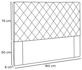 Cabeceira Cama Box Casal Queen 160cm Esmeralda Veludo Bege - Sheep Estofados - Bege