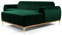 Sofá 350cm 6 Lugares com Chaise Direito Pés Gold Molino C-303 Veludo V