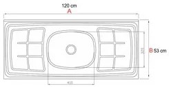 Armário Aéreo Honduras e Balcão Gabinete Suécia com Pia Inox 120cm Bra