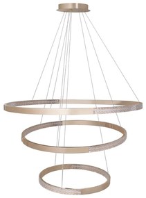 Pendente Led Tres Aros Dourado 50W 3000K Roma