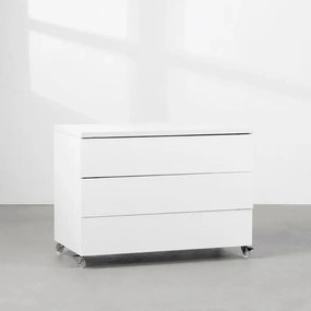 Gaveteiro Contemporâneo New 3 Gavetas Branco - 85cm