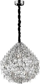 Pendente Cristal Metal Cromado 60Cm Glamour