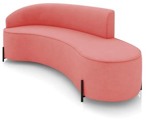 Sofá 4 Lugares Orgânico 220cm Pé Ferro Preto Morgan Suede D03 - D'Rossi - Rose
