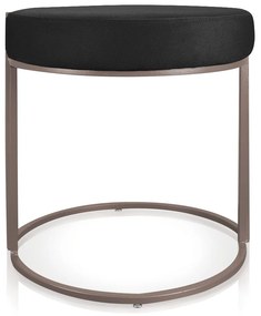 Puff Redondo Base Industrial Cobre Love Suede D03 - D'Rossi  - Preto