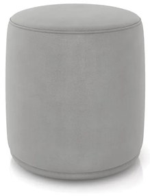 Puff Redondo Orgânico para Sala Malu Suede M11 - D'Rossi - Cinza