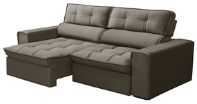 Sofá Retrátil e Reclinável 2 Lugares 180cm Welton Veludo Castor G22 - Gran Belo