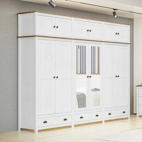 Guarda Roupa Bipartido 12 Portas Madeira Maciça Osiris Branco/Freijó - G74 - Gran Belo